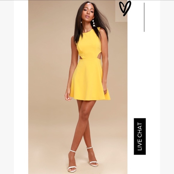 Lulus Dresses & Skirts - ❄️SALE!❄️ Lulu’s Yellow Cut-Out Skater Dress